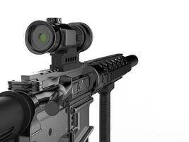 Modern army assault rifle - first person view photo