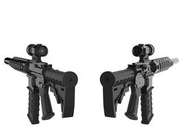 Two modern assault rifles - back view photo