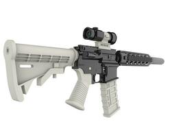 Modern assault rifles with white details - beauty shot photo