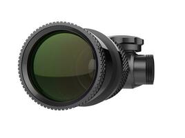 Modern sniper optical scope sight - closeup shot photo