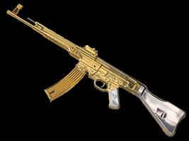 Golden assault rifle - vintage photo