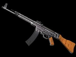 Old vintage assault rifle restored photo