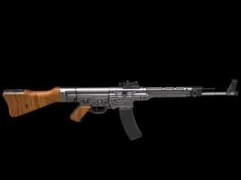 Old vintage assault rifle - top side view photo