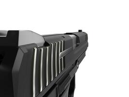 Semi automatic modern handgun - extreme closeup shot - left side photo