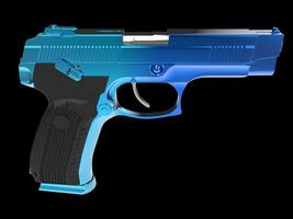 Tactical modern semi - automatic pistol - blue chrome finish photo