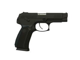 Modern matte black tactical hand gun photo