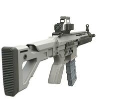 Gray assault rifle - rear grip view photo