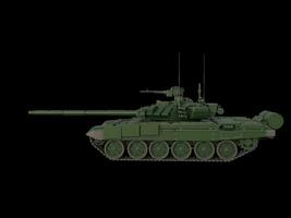 Dark green modern tank - on black background photo