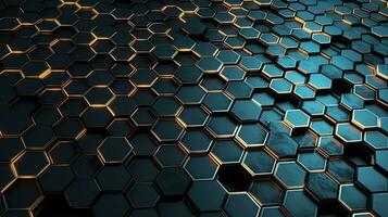 Abstract technological hexagonal background digital Technology Network Background Illustration Futuristic point wave. photo