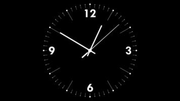 12 50 to 12 55 Clock Five Minutes Time Lapse Animation, Alpha Channel, AM PM, video
