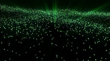 electric waves, energy, particles, electric waves from particles, green color abstraction video