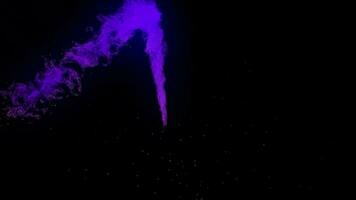 un' stilizzato cometa mosche nel zigzag. dissoluzione Fumo. video
