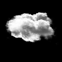 White cloud shape isolated over black background photo