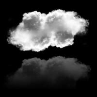 Cloud shape, 3D cloud illustration, realistic white fluffy cloud isolated photo