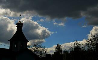 Christian church silhouette photo