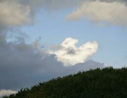 Stormy sky with white and grey clouds background, beautiful heaven photo