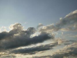 Stormy sky with white and grey clouds background, beautiful heaven photo