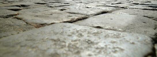 Stone pavement of the road photo