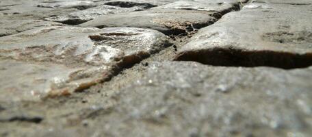 Road pavement made of stones photo