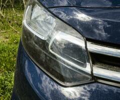 Modern car headlights photo