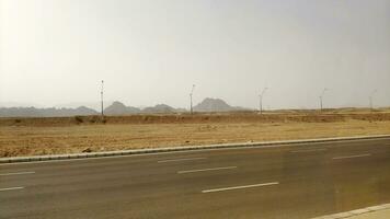 Road in the Sinai desert, Sharm el Sheikh in Egypt photo