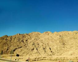 Road through the desert, Sinai mountains, hills photo