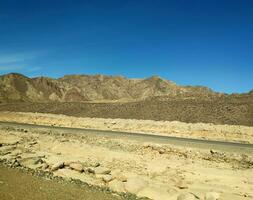 Road in the desert, Sinai mountains, hills photo