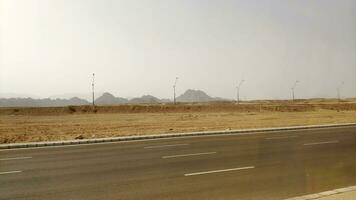 Road in the Sinai desert, Sharm el Sheikh in Egypt photo