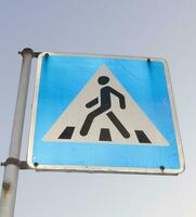 Cross walk sign in Russia photo