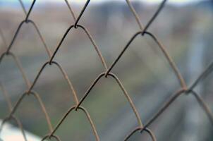 Chain link grid fence photo