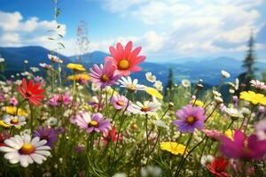 Wildflowers in a clearing in summer photo