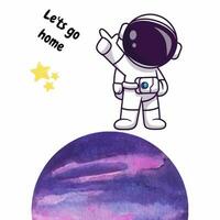 laten we Gaan huis astronaut sticker video