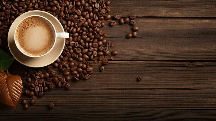 aesthetic a cup of coffee on wooden background 8140375 Stock Photo at  Vecteezy