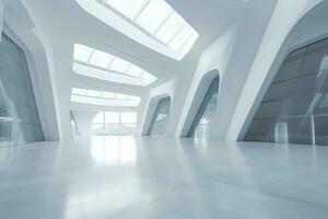 Futuristic building inside floor clean. Generate Ai photo
