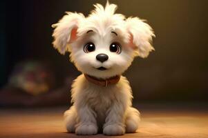 View of cute adorable dog AI Generative photo