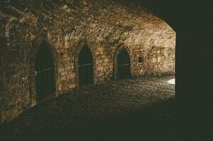 Mystical entrance into the medieval castle photo