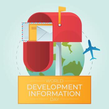 mundo desarrollo información día diseño modelo bueno para celebracion uso. globo vector ilustración. plano diseño. vector eps 10