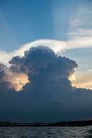 Cloud rainbow shine colorful weird on sky photo