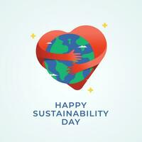 Sustainability Day design template good for celebration usage. globe vector design. vector eps 10. flat design.