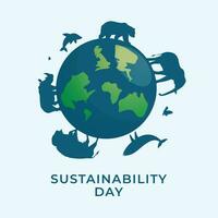 Sustainability Day design template good for celebration usage. globe vector design. vector eps 10. flat design.