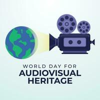 World Day for Audiovisual Heritage design template good for celebration usage. camera vector illustration. flat design. vector eps 10.