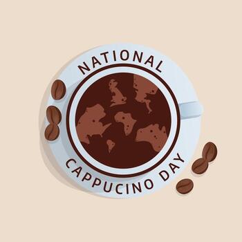 National Cappuccino Day design template good for celebration usage. cappucino vector image. flat design. vector eps 10.