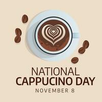 National Cappuccino Day design template good for celebration usage. cappucino vector image. flat design. vector eps 10.