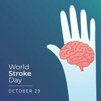 World Stroke Day design template good for celebration usage. vector eps 10. brain vector image. stroke illustration. flat design.