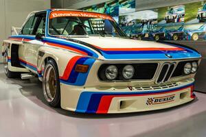 Munich, Germany - Aug 27, 2019 - Close up shot of a BMW sportscar in Munich museum photo