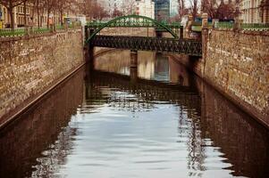 Vienna, Austria - 31 Mar, 2018 - Small brige over the river in Milan photo