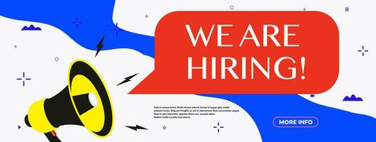 We are hiring banner with bullhorn vector