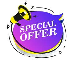 Special offer badge with megaphone isolated vector