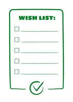 Wish list template isolated on white background vector