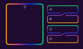 plantilla vectorial preguntas y respuestas estilo neón vector